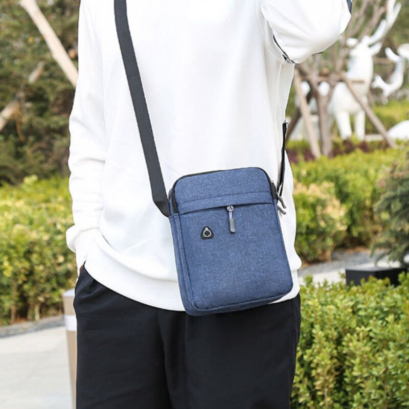 Men Crossbody Bag Fashion Shoulder Messenger Bags Male Chest Pack Canvas Travel Clutch Bag Simple Black Packet Bolso Mochila US Mall Lifes