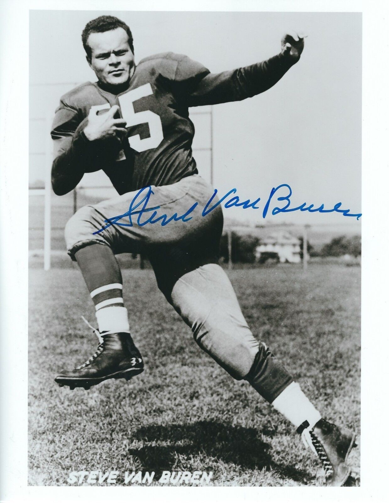 Autographed STEVE VAN BUREN Philadelphia Eagles 8x10 Photo Poster painting - w/COA