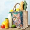 DIY Diamond Painting Linen Waterproof Handbag Shopping Storage Bag Totes Kit(with 2pcs diamond painting)