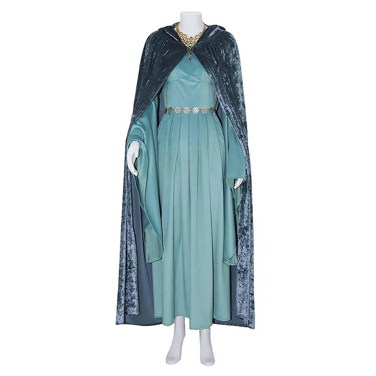 The Lord Of The Rings (2024) Galadriel Green Dress Outfits Cosplay Costume Halloween Carnival Suit
