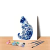 (US Only)Paint By Numbers Kit On Canvas DIY Oil Art Cat Home Wall Decor40x40cm