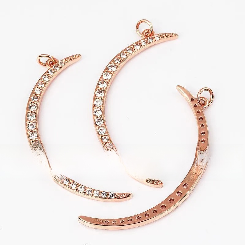 1 Piece 12 * 23mm 15*15mm 5*12mm Hole 5~5.9mm Half 925 Silver Zircon Sun Moon Pendant Jewelry Accessories