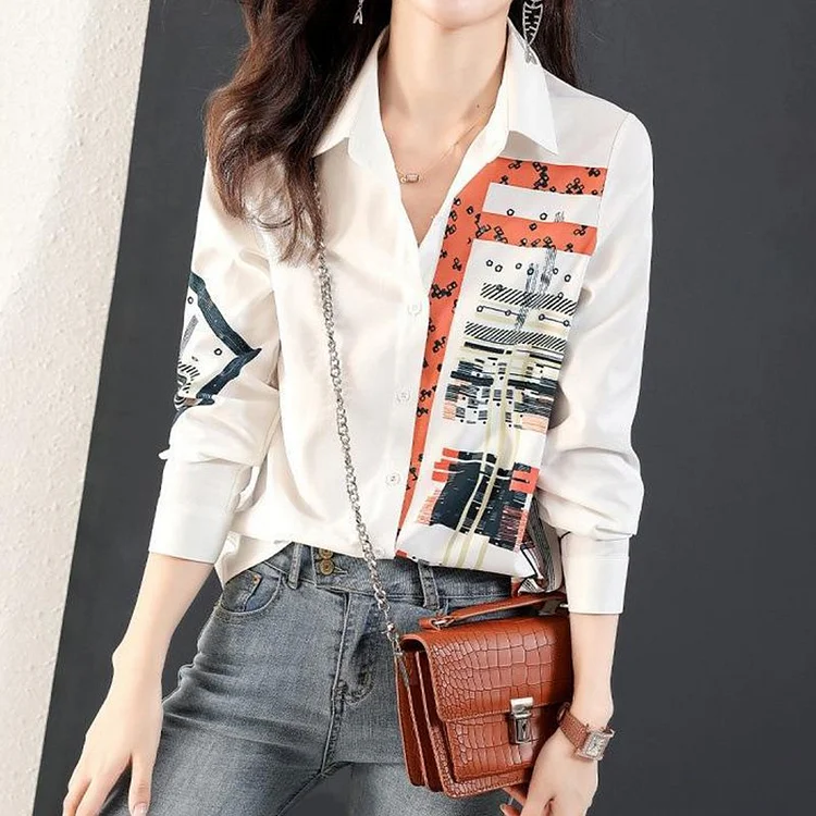 White Casual Asymmetric Shift Tribal Shirts & Tops QueenFunky