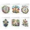6Pcs Diamond Painting Jesus Religion Diamond Painting Greeting Card for Friends