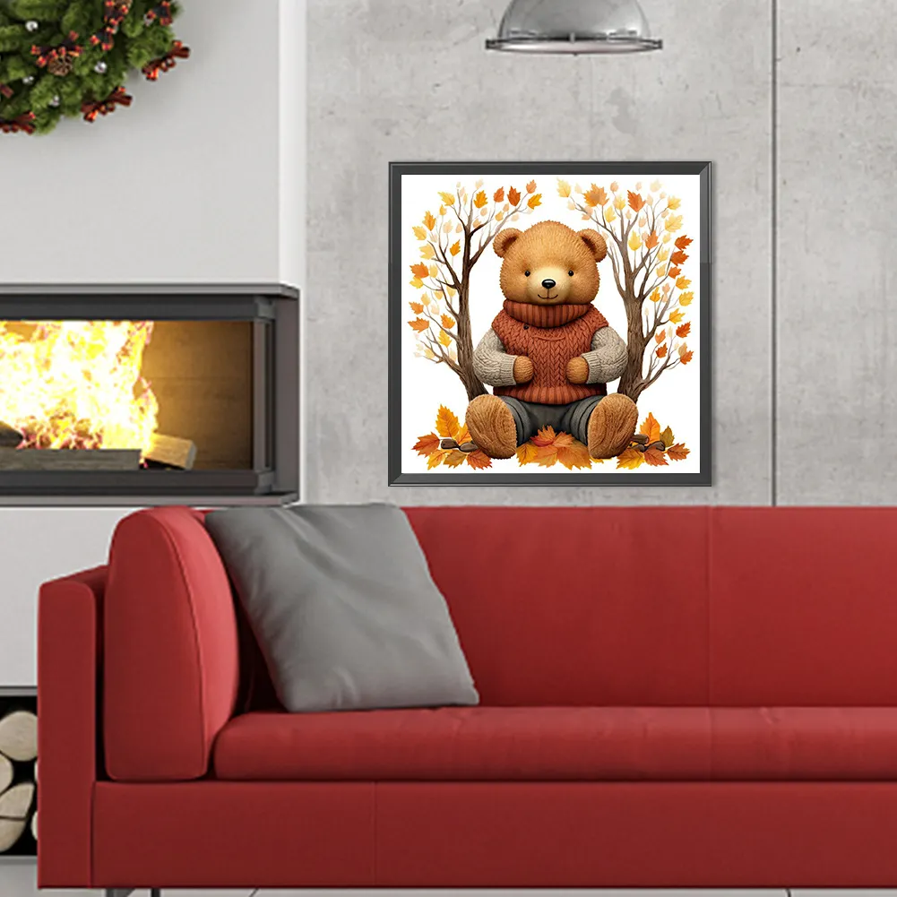 Diamond Painting - Full Round Drill - Fall Bear(Canvas|40*40cm)
