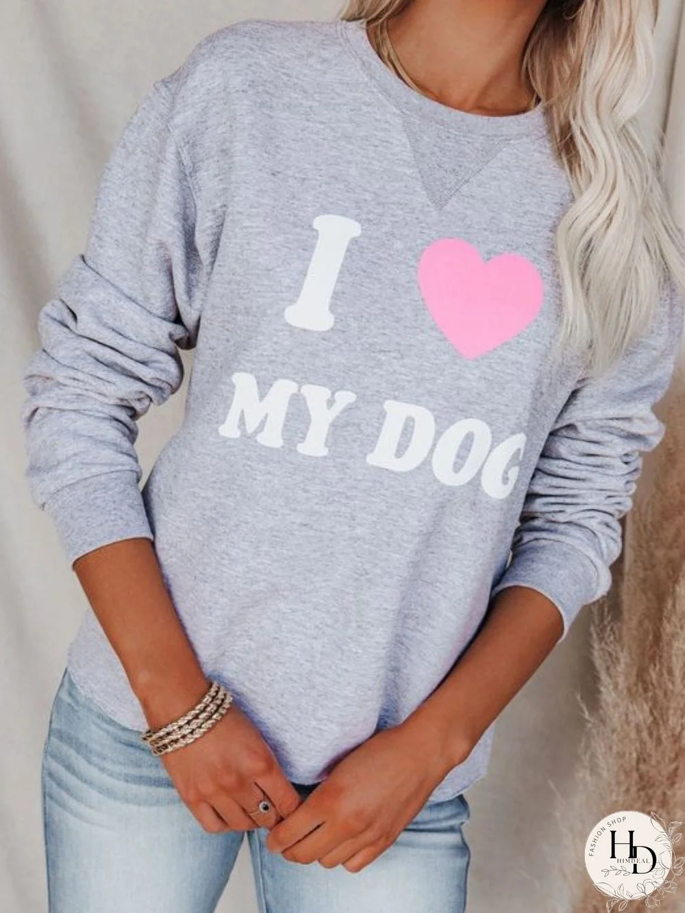 Casual Long Sleeve Round Neck Plus Size Printed Tops Sweatshirts