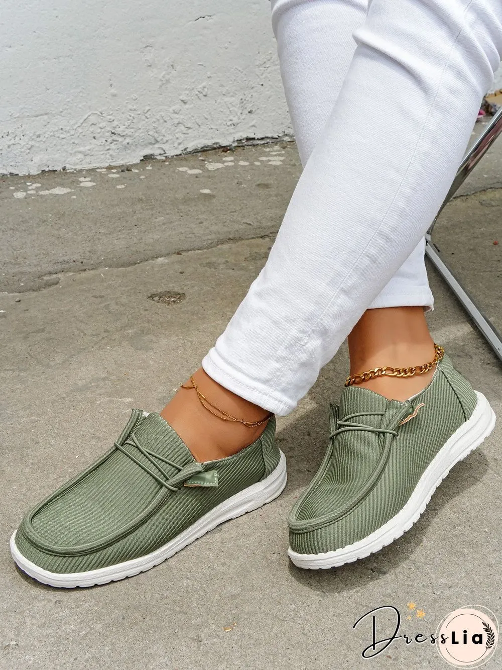 Casual Light Lace Up Flats Canvas Shoes