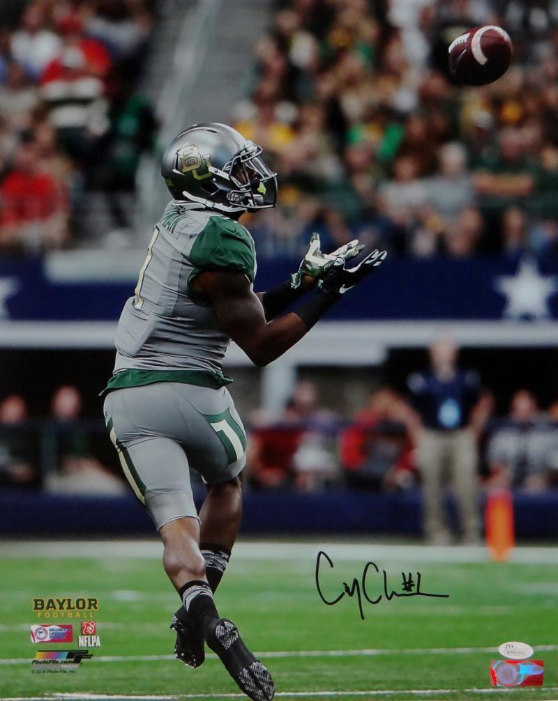 Corey Coleman Autographed Baylor Bears 16x20 About To Catch PF Photo Poster painting- JSA W Auth