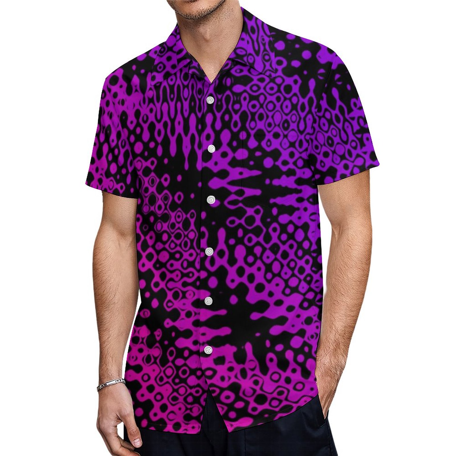 Bootyliscious Liquid Paint Zebra Stripes Animal Hawaiian Shirt Mens Button Down Tropical Hawaii Beach Shirts