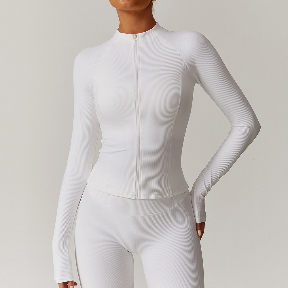 Mayfirstaudio Yoga Shirts Women's Autumn Winter Sports Tops Slim Fit Zipper Casual Long Sleeved Jackets Running Fitness Clothes Gym Crop Top