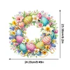(US Only)Acrylic 2D Easter Egg Wreath Flat DIY Hanging Diamond Art Kits Wall Door Decor