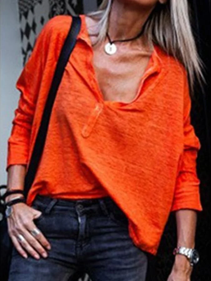 Women's Solid Color Casual T-Shirt