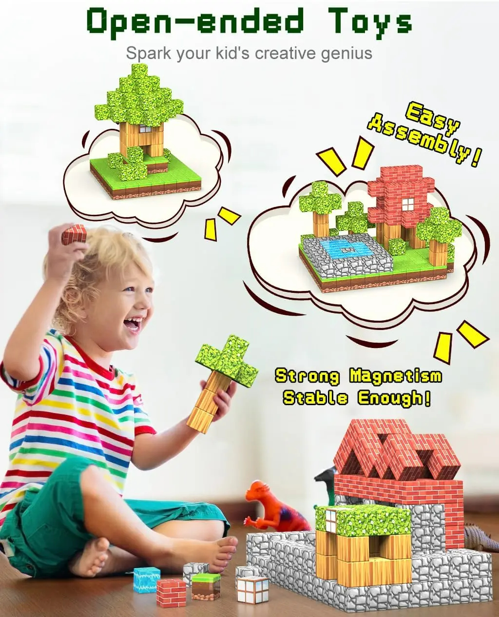 Tegooe 100PCS Magnetic Building Blocks Set - STEM Educational Toy for Kids