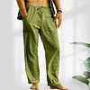 Gioiacombo&trade; Pantaloni da uomo in lino con coulisse
