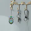 1 porte-cl&eacute;s DIY 3D en diamant de hibou bleu avec boucle en forme de homard, porte-cl&eacute;s double face en diamant avec cha&icirc;ne de printemps, mosa&iuml;que de diamants en cristal de strass et cadeau unique fait main