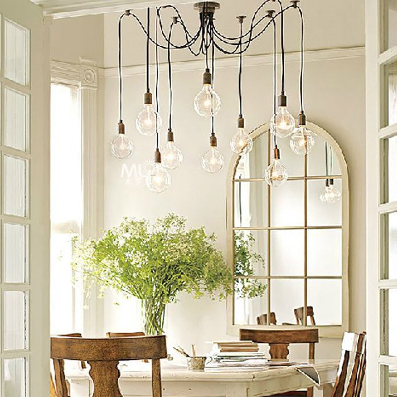 Modern Big Spider Industrial Black Vintage Pendant Lamp Loft Led 14 Heads E27 Hanging Lights For Living Room Restaurants Kitchen