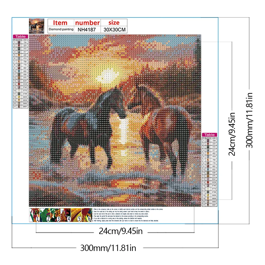 Diamond Painting - Full Round Drill - Horse(Canvas|30*30cm)