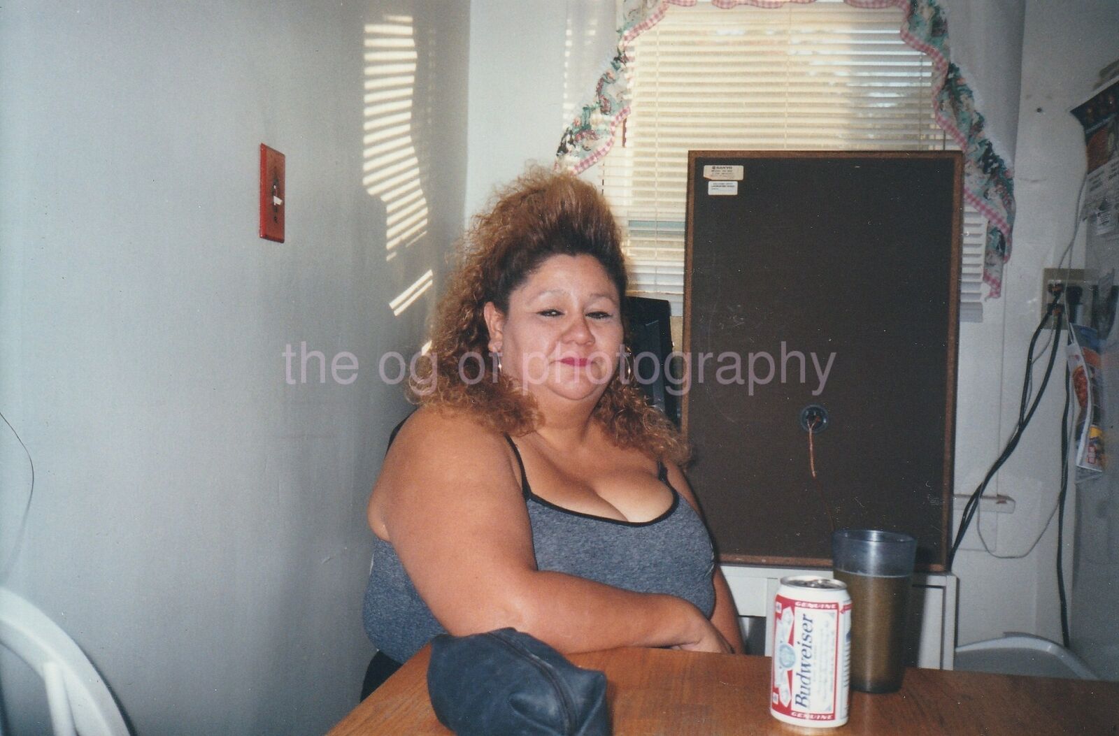 PORTRAIT OF A WOMAN Nursing A Beer FOUND Photo Poster paintingGRAPH ColorBud 97 9