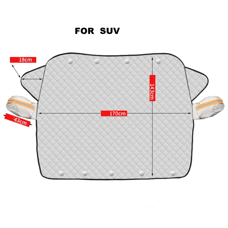 JD Magnetic Auto Exterior Front/Rear Windshield Block Cover Visor Car Sunshade Grey PE Business/Luxury Universal Fit Snow Ice