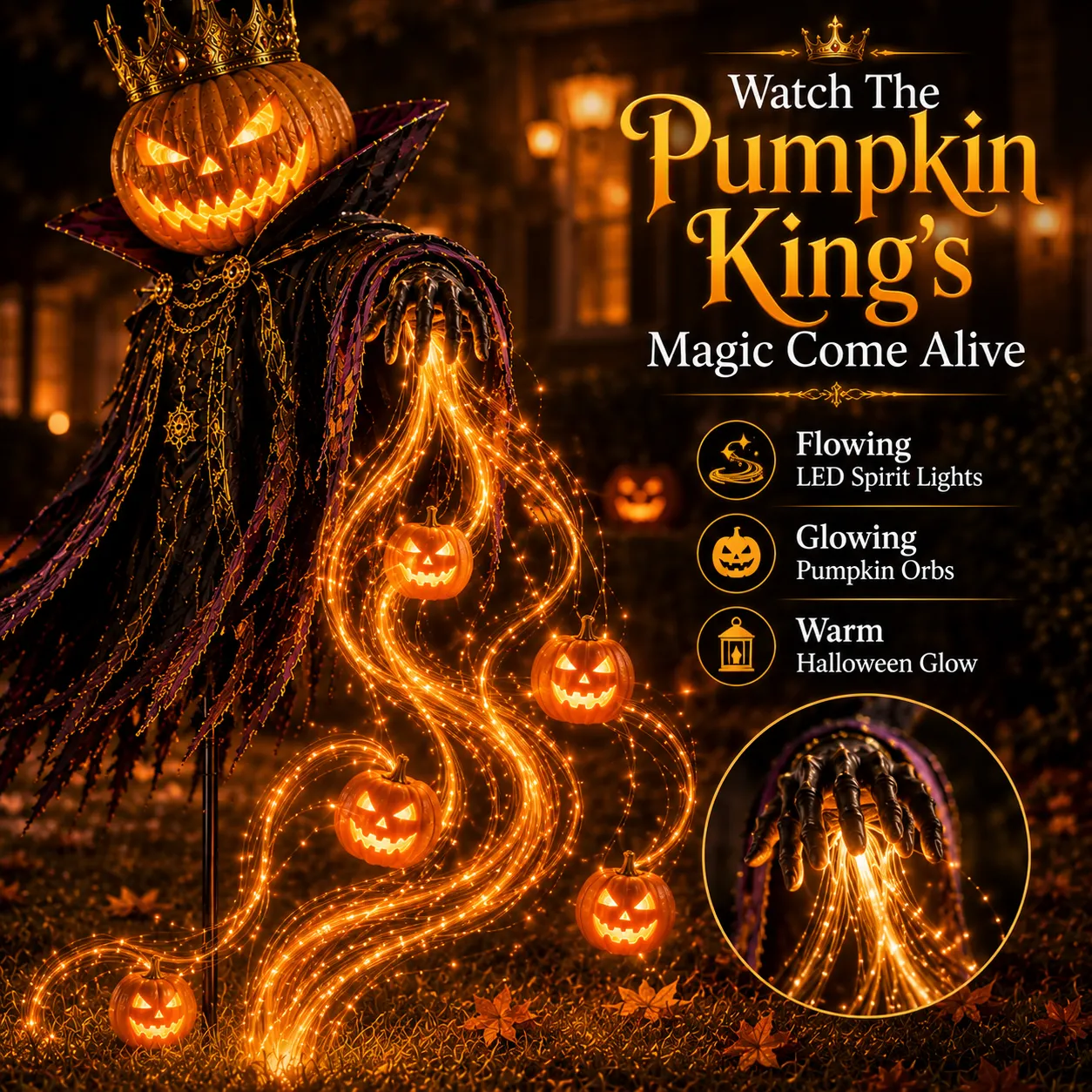 Pumpkin King flowing LED spirit lights