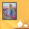 Lavender Girl - 16CT Stamped Cross Stitch 25*30cm/9.84*11.81in