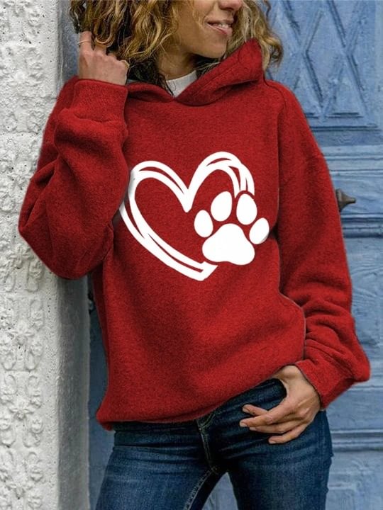 Women's Valentine's Day Love Hooded Casual Sweater