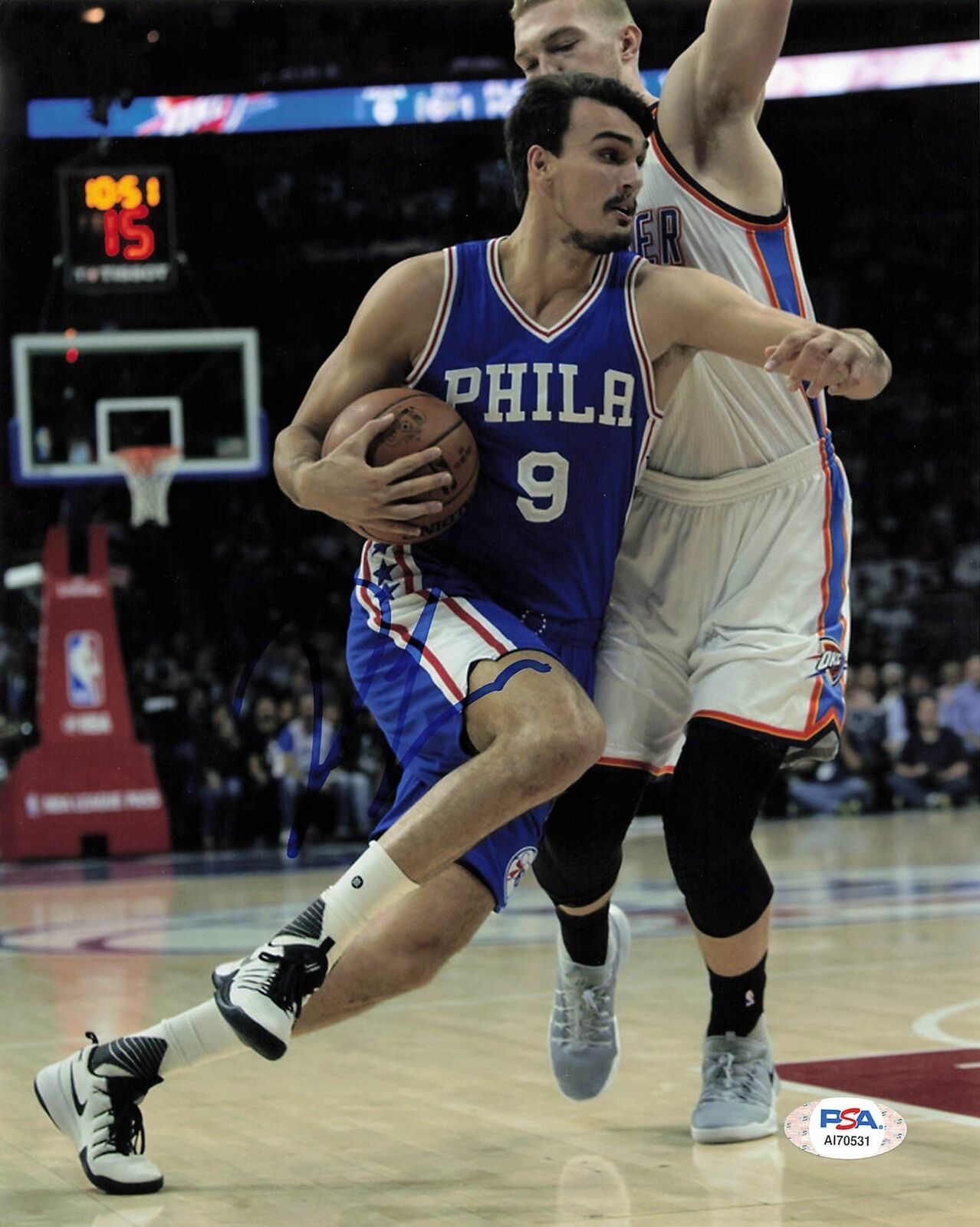 Dario Saric signed 8x10 Photo Poster painting PSA/DNA Philadelphia 76ers Autographed