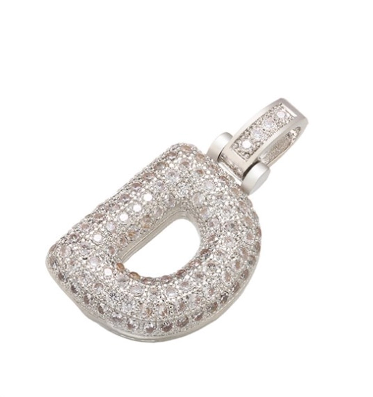Copper Zircon Letter Pendant