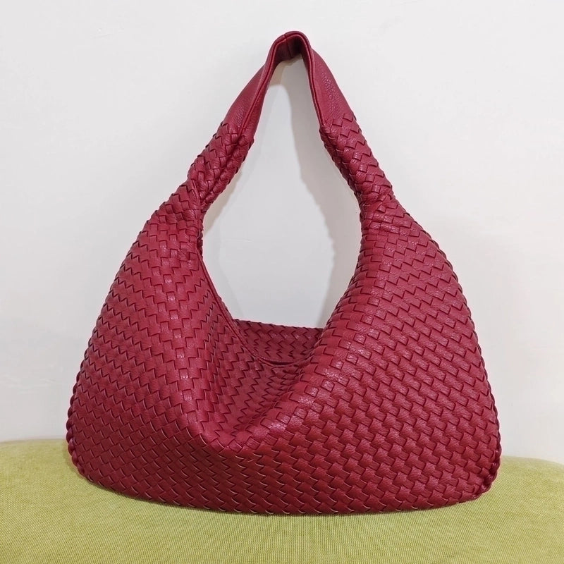 Women's Medium Pu Leather Solid Color Vintage Style Classic Style Weave Zipper Straw Bag3