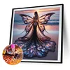 (40*40cm)Butterfly Girl - Round AB Drill Diamond Painting