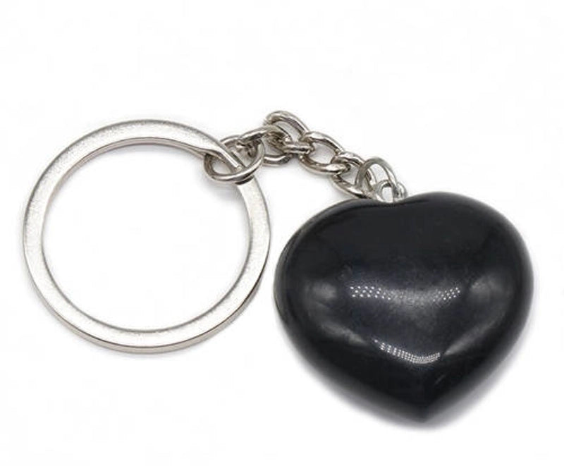 Minimalist Heart Shape Natural Stone Polishing Crystal Keychain