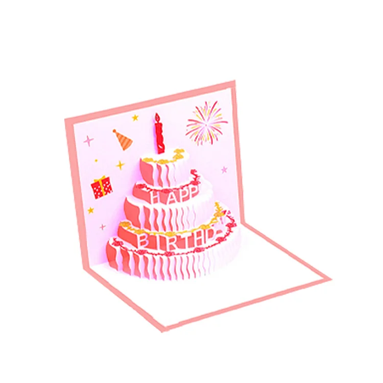 3D Pop Up Card - Birthday Jump Out Card Creative 3D Greeting Card For All Occasion (Pink)