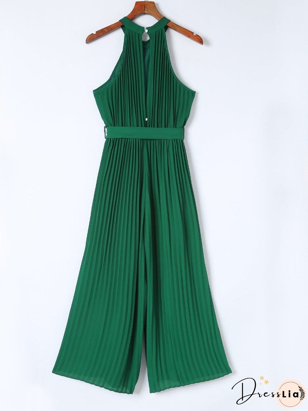 Emerald Green Pleated Jumpsuit