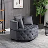 Cchcompanies Matthias Plush Velvet Barrel Chair with Solid Wood Legs - Available in 3 Colors