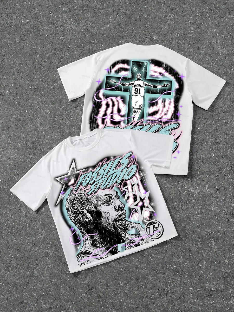 Vintage Basketball Legend Graphic Cotton White T-Shirt