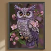 Pearl Purple Owl-Special Shaped Diamond Painting