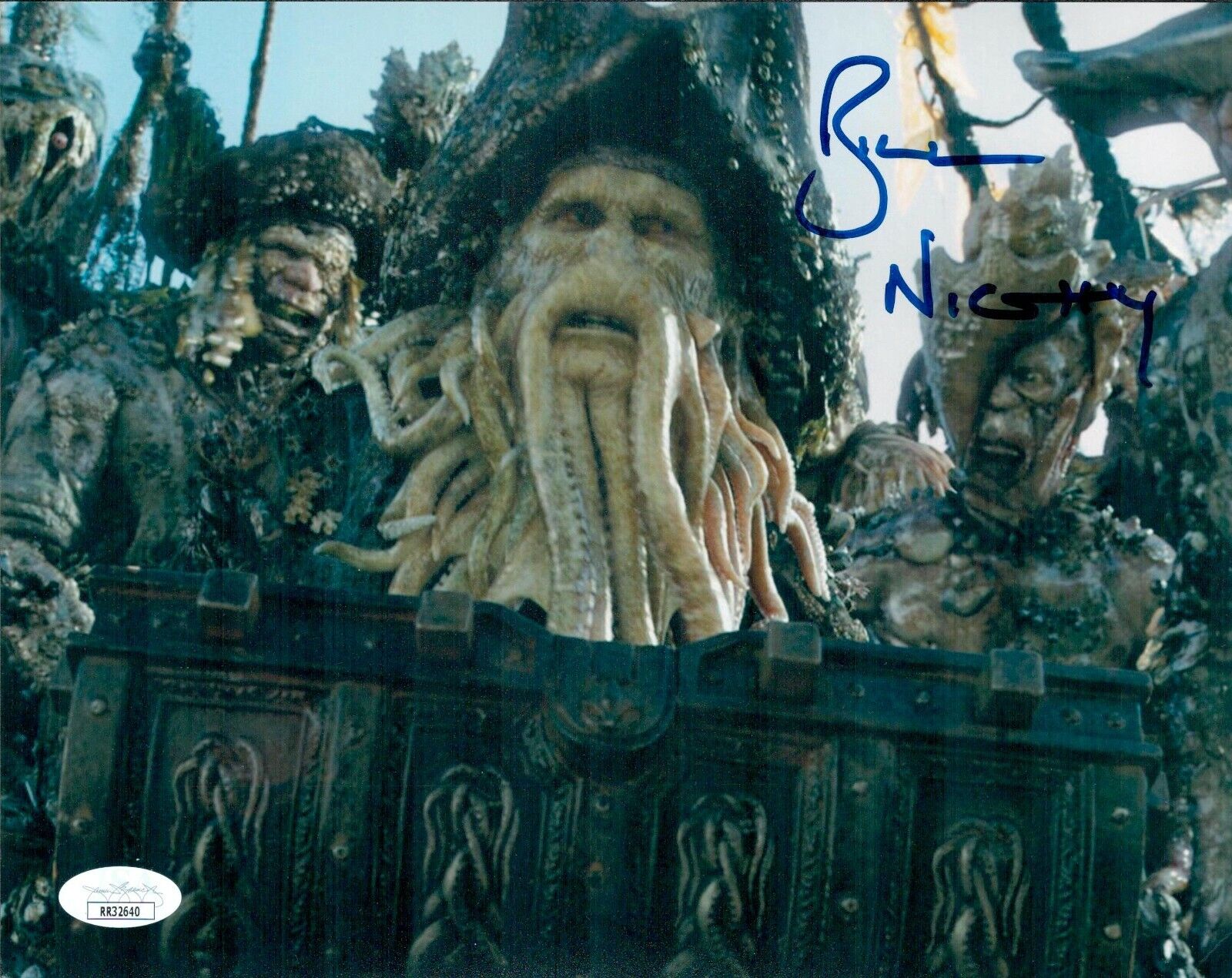 BILL NIGHY Signed 8x10 Photo Poster painting DAVY JONES Pirates of the Caribbean JSA COA Cert