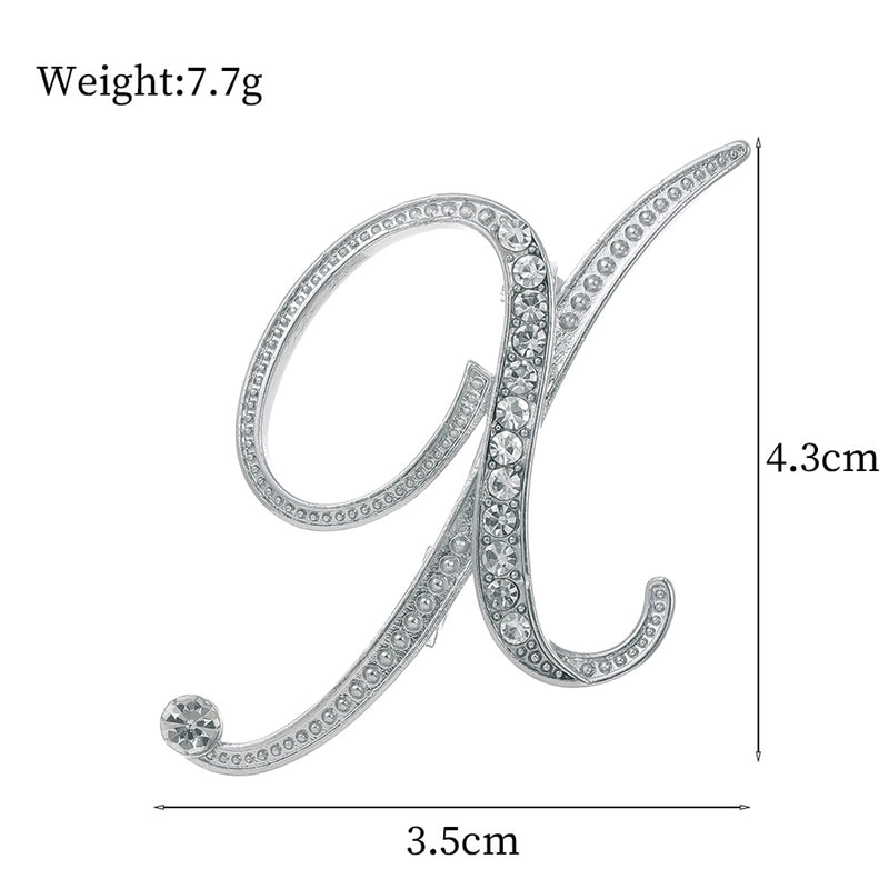 Minimalist Pin Letter Zinc Alloy Plating Inlay Rhinestones Unisex Brooches