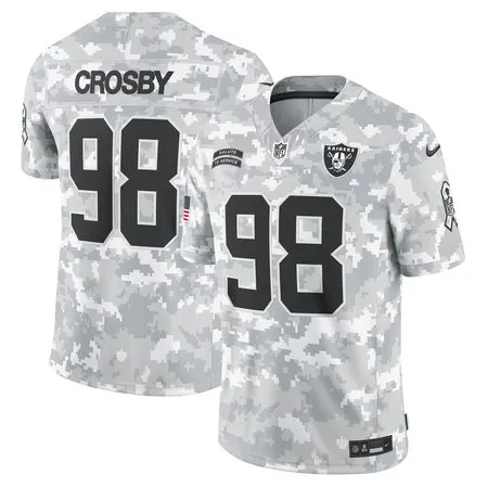 Men's Las Vegas Raiders Maxx Crosby  Arctic Camo 2024 Salute to Service Limited Jersey