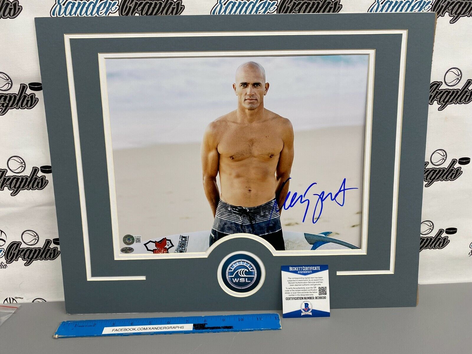 KELLY SLATER SIGNED AUTOGRAPHED 11X14 MATTED 16X20 SURFER Photo Poster paintingGRAPH-BECKETT BAS