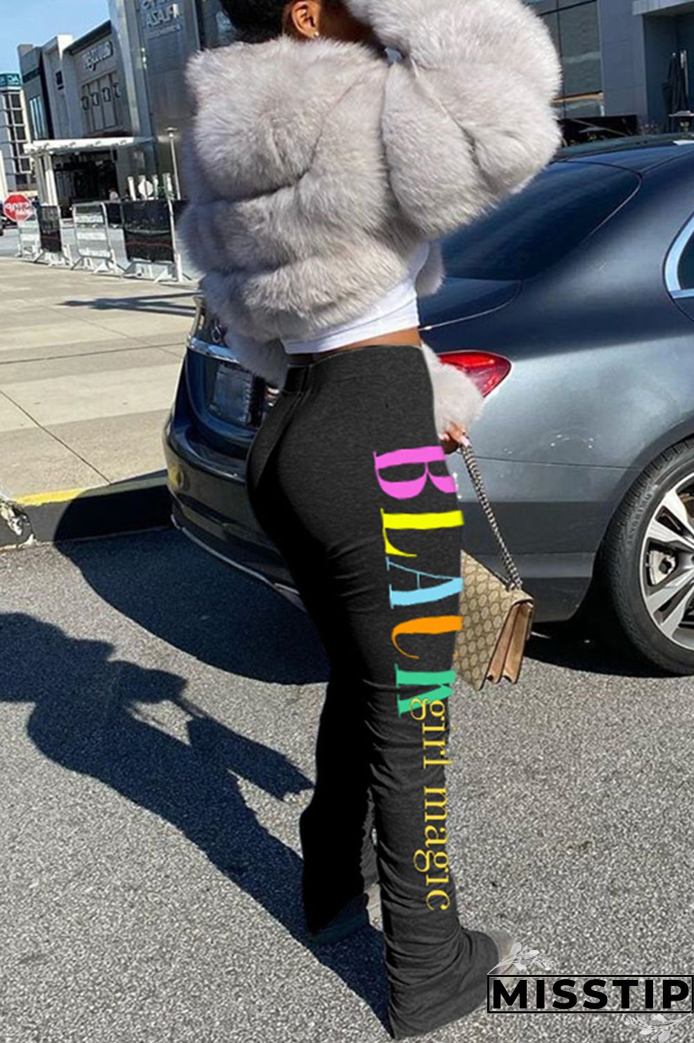 Light Green Fashion Casual Letter Printed Sports Pants