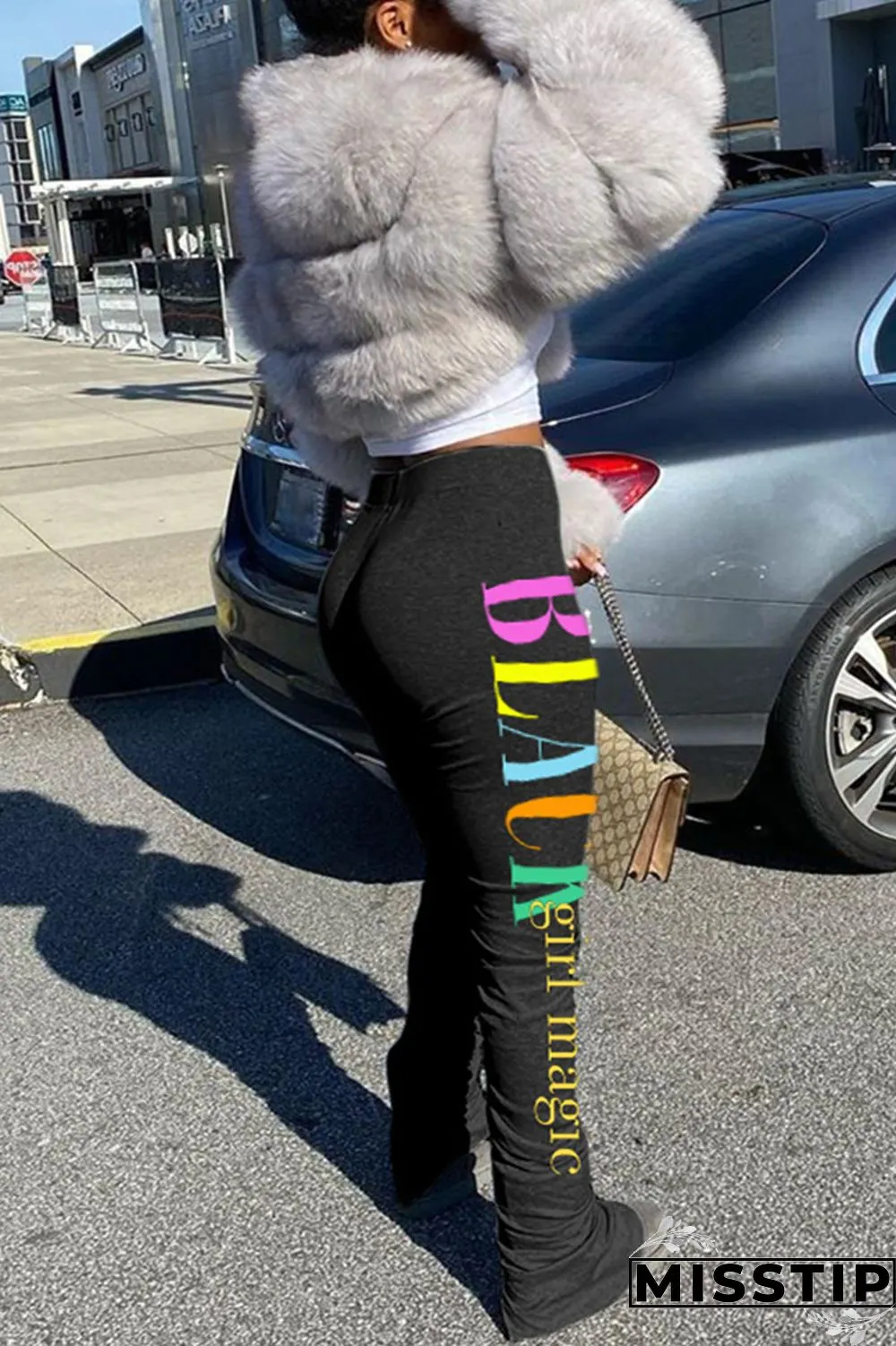 Light Green Fashion Casual Letter Printed Sports Pants