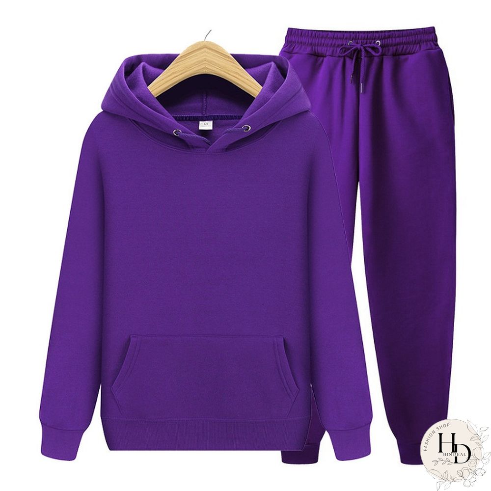 New Mens Ladies Casual Wear Suit Sportswear Solid Color Pullover Pants Autumn And Winter