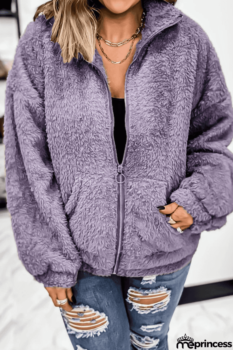 Fashion Solid Patchwork Turndown Collar Outerwear