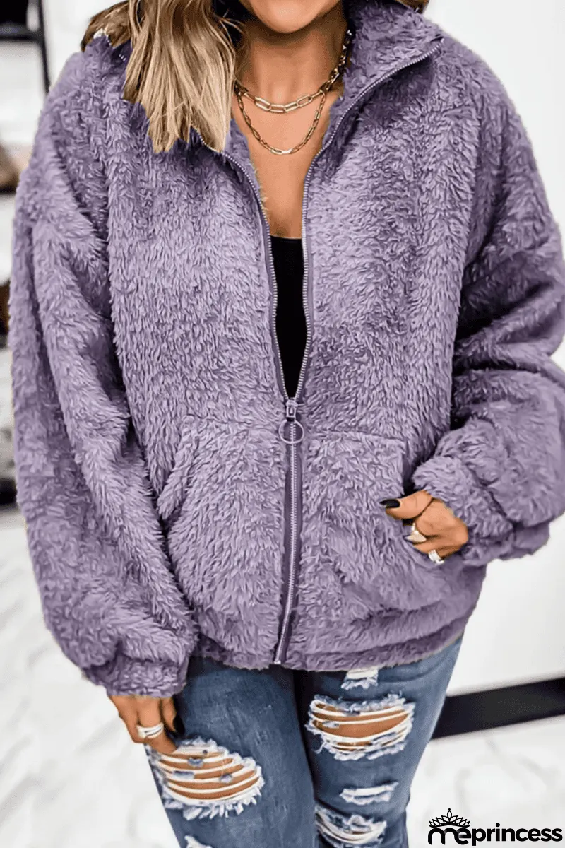 Fashion Solid Patchwork Turndown Collar Outerwear