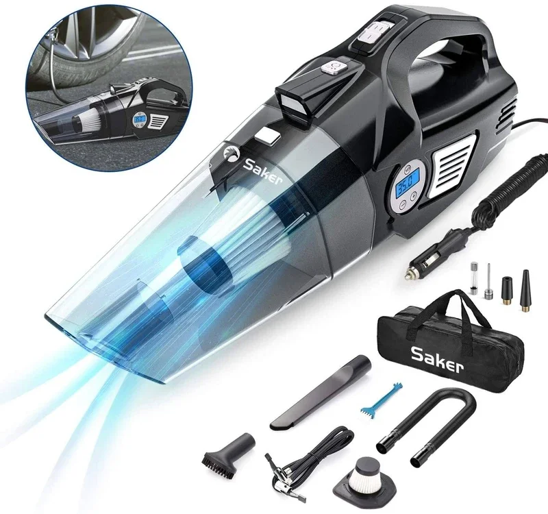 Saker 4-in-1 Portable Car Vacuum Cleaner, With LCD Display