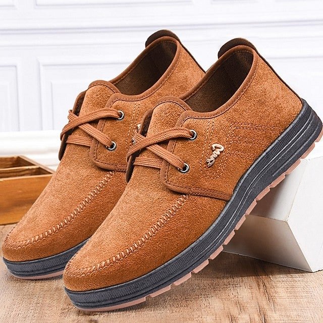 Men's Summer Outdoor Sneakers Cowhide Non-Slipping Camel / Coffee