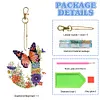 (Double-Sided)DIY Alphabet Flowers Special Shaped Diamond painting keychain