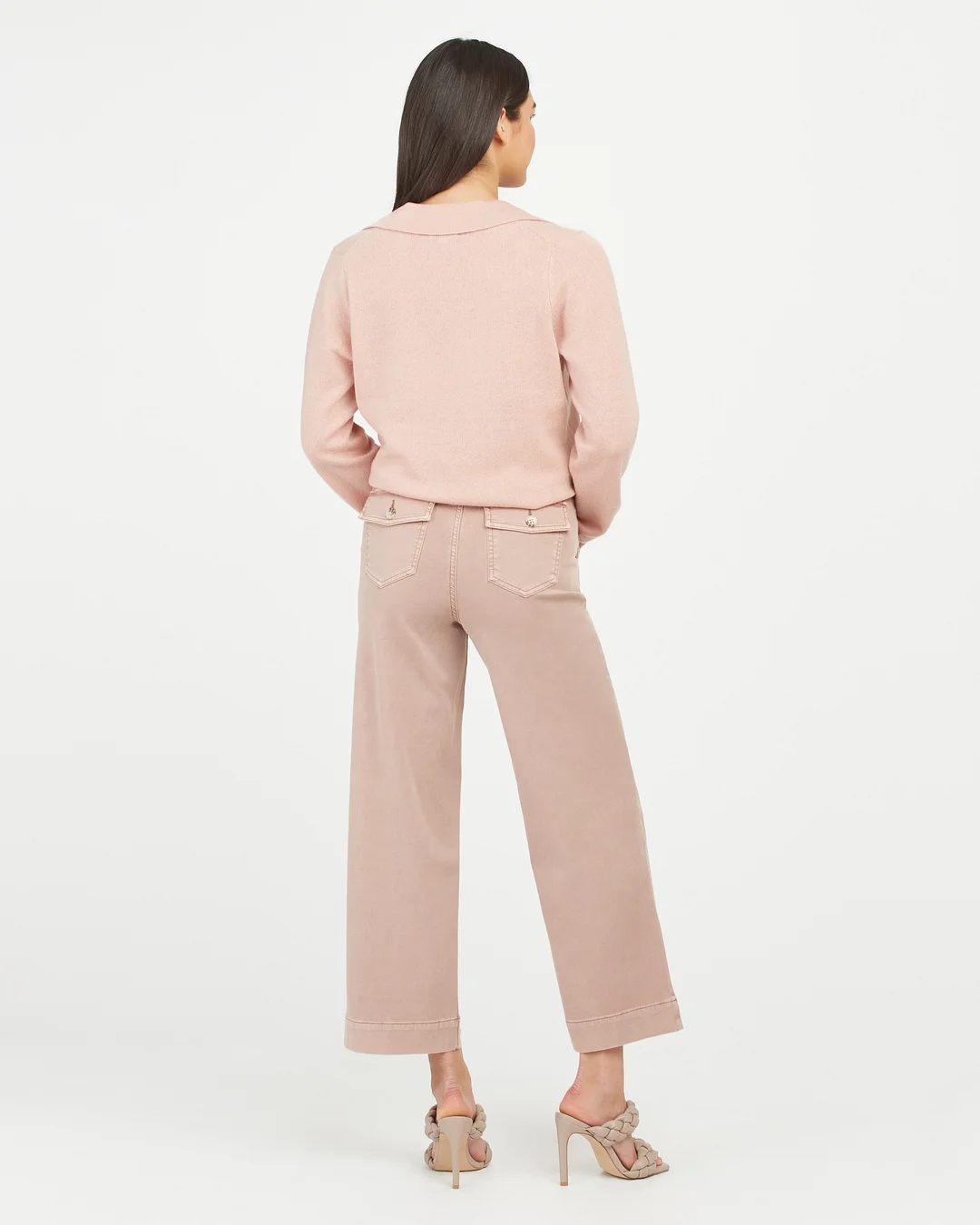 Stretch Twill Cropped Wide Leg Pant