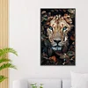 >SALE<Full Embroidery Eco-cotton Thread 11CT Printed Leopard Cross Stitch Kit 40x65cm